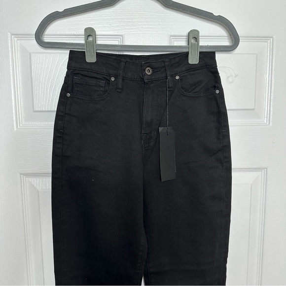 OUTLAND DENIM Abigail High-rise slim tapered black jeans 25 NWT - Picture 5 of 8